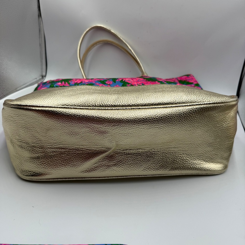 Lilly Pulitzer Women's Art Tote Bag Cerise Pink Safari Sunset Floral Print Set - Picture 8 of 11